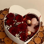 Flowers Box With Chocolate And Candle